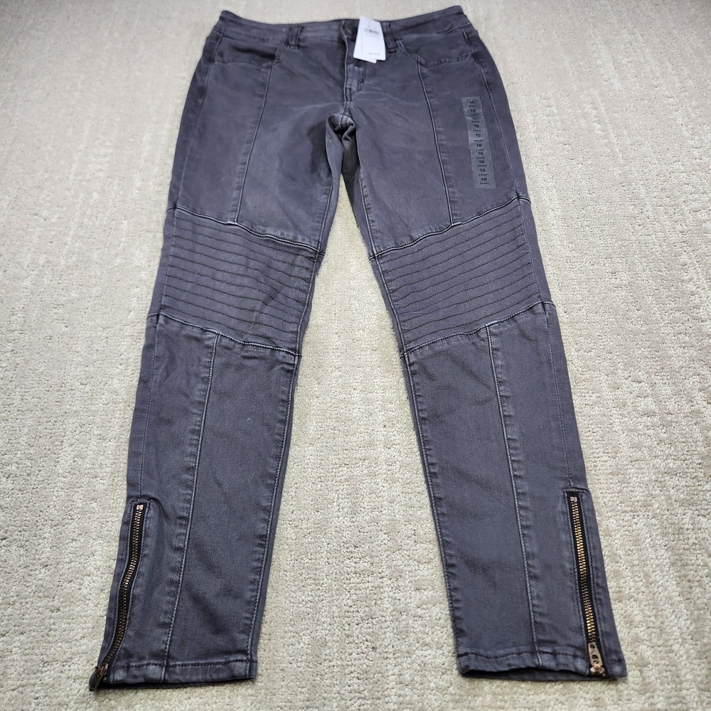 American Eagle Jeans Women‎ 10 Short Black Jegging Stretch Y2K Ribbed Knee NEW